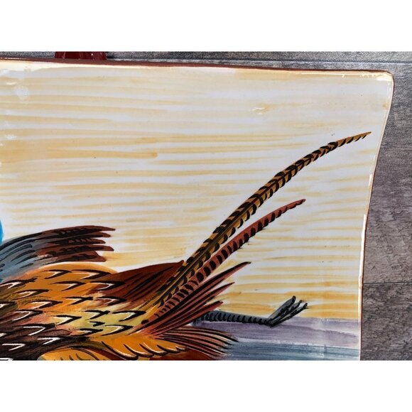 Italian Wall Plate Handmade Signed Pimpinelli M. Deruta Made in Italy Bird Pot - Picture 3 of 9